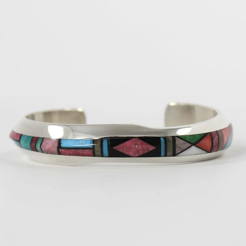 women's inspirational bangles -Multi-Stone Cuff