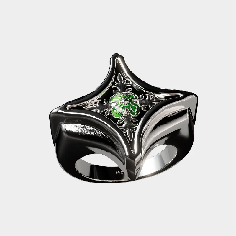 women's promise rings -Ecstasy - Green Ring