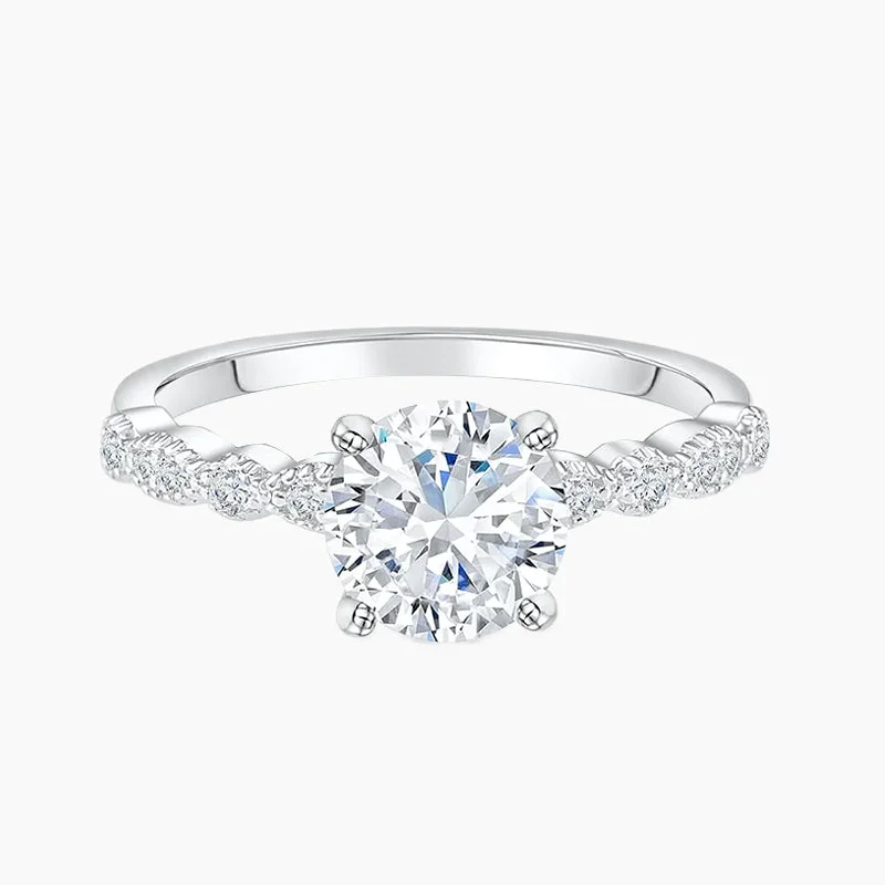 women's diamond rings -925 Sterling Silver Elegant Round Ring