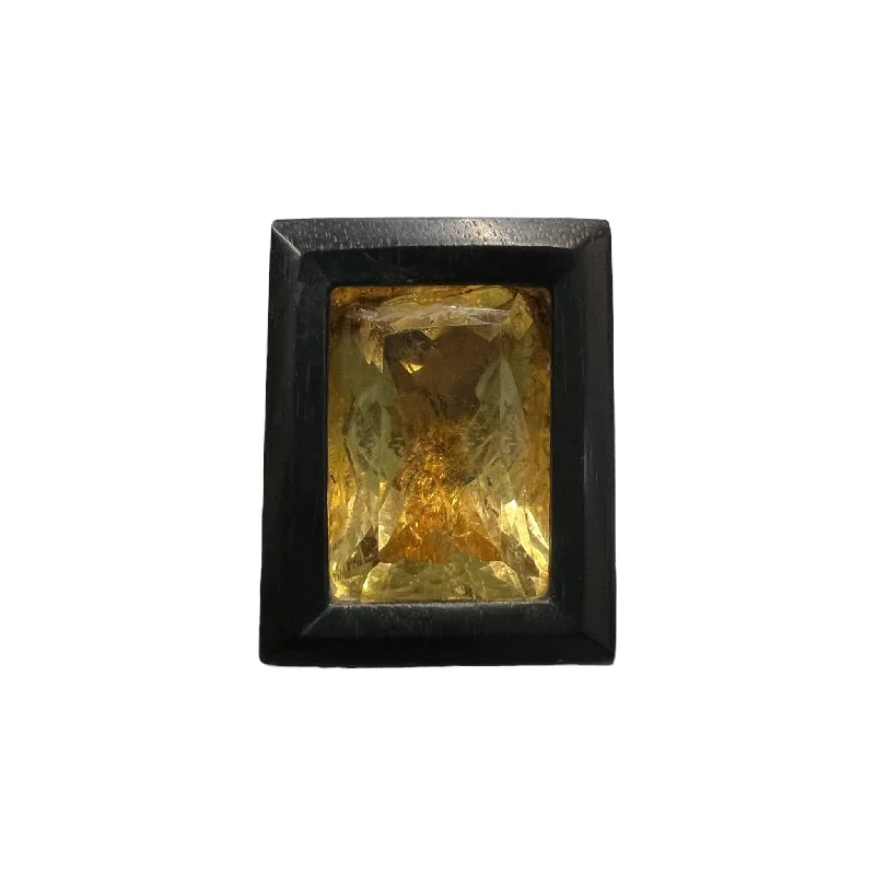 women's gold rings -CITRINE / EBONY RING