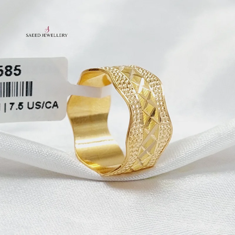 women's bridal rings -Waves CNC Wedding Ring