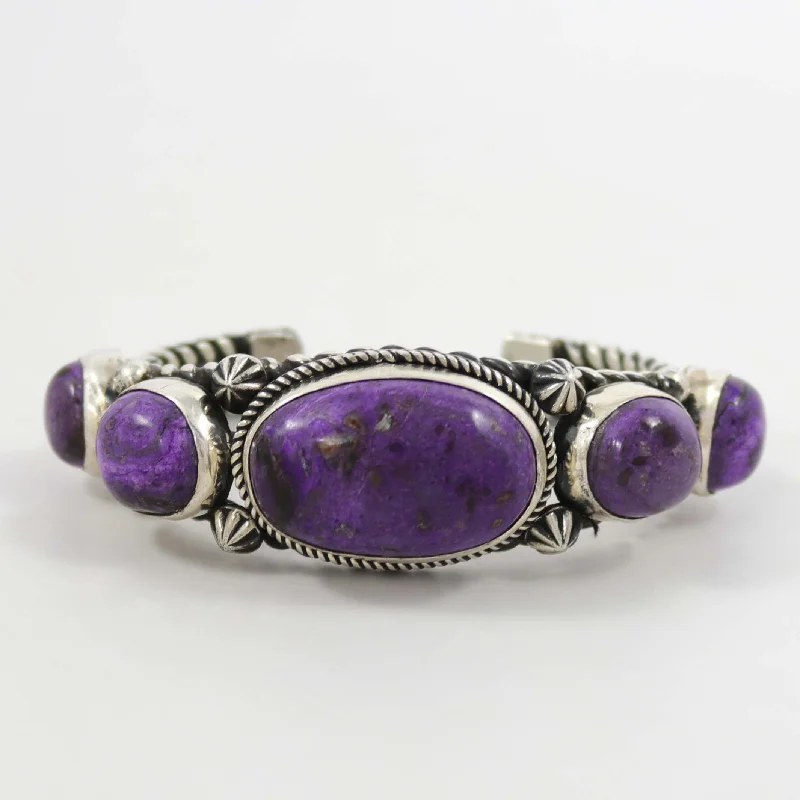 women's diamond bangles set -Sugilite Cuff