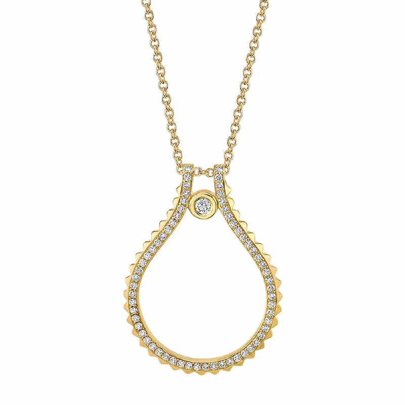 women's diamond necklaces for her -Pavé Signature MM Tetra Pendant