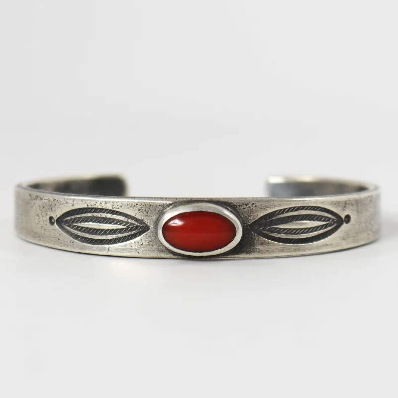 women's engraved cuff bracelets -Coral Cuff