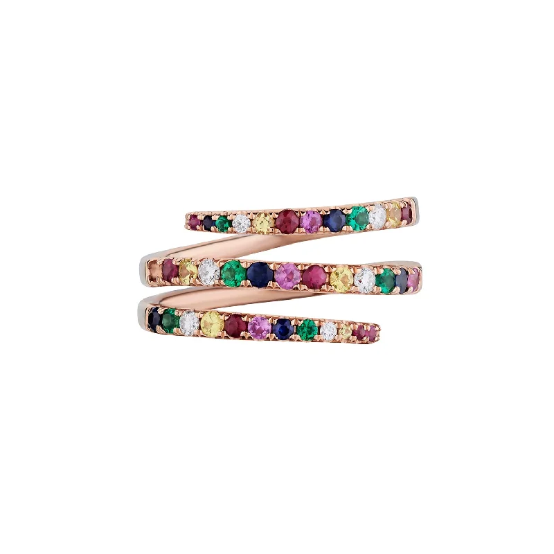 women's flower-shaped engagement rings -RAINBOW WRAP RING