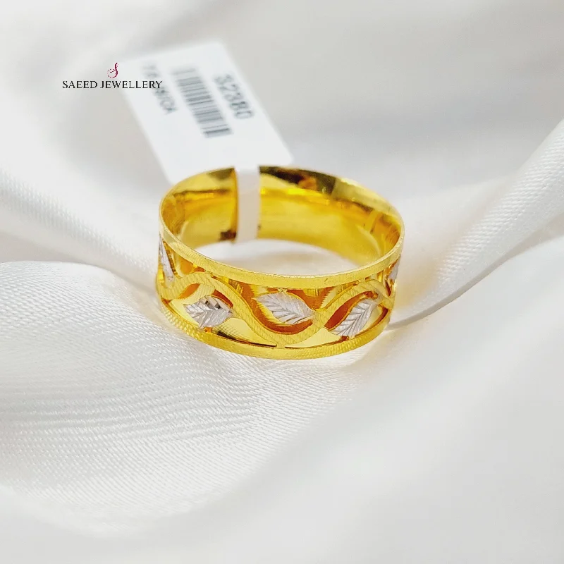 women's gold rings -Deluxe Leaf Wedding Ring