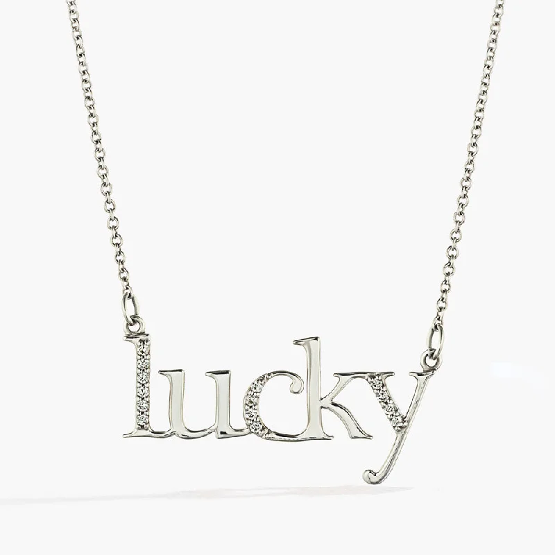 women's gold chain necklaces -Lucky Necklace (RTS) - 14K White Gold