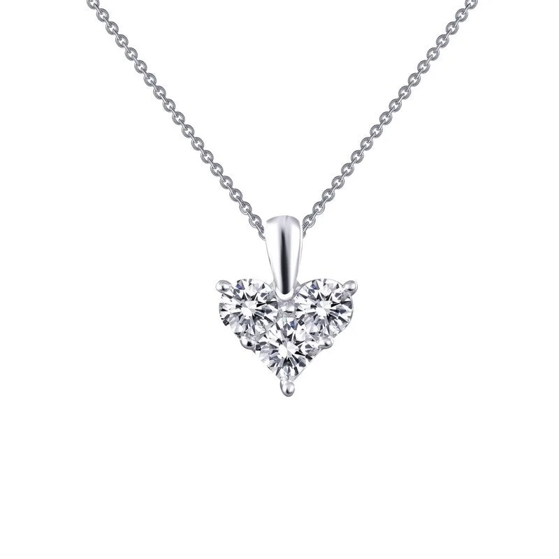 women's gold charm necklaces -Lassaire Diamond Swirl Heart Necklace