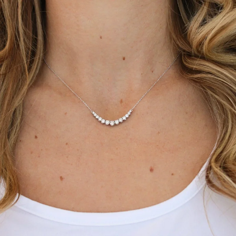 women's art deco necklaces -Pretty Smile Diamond Necklace (L)