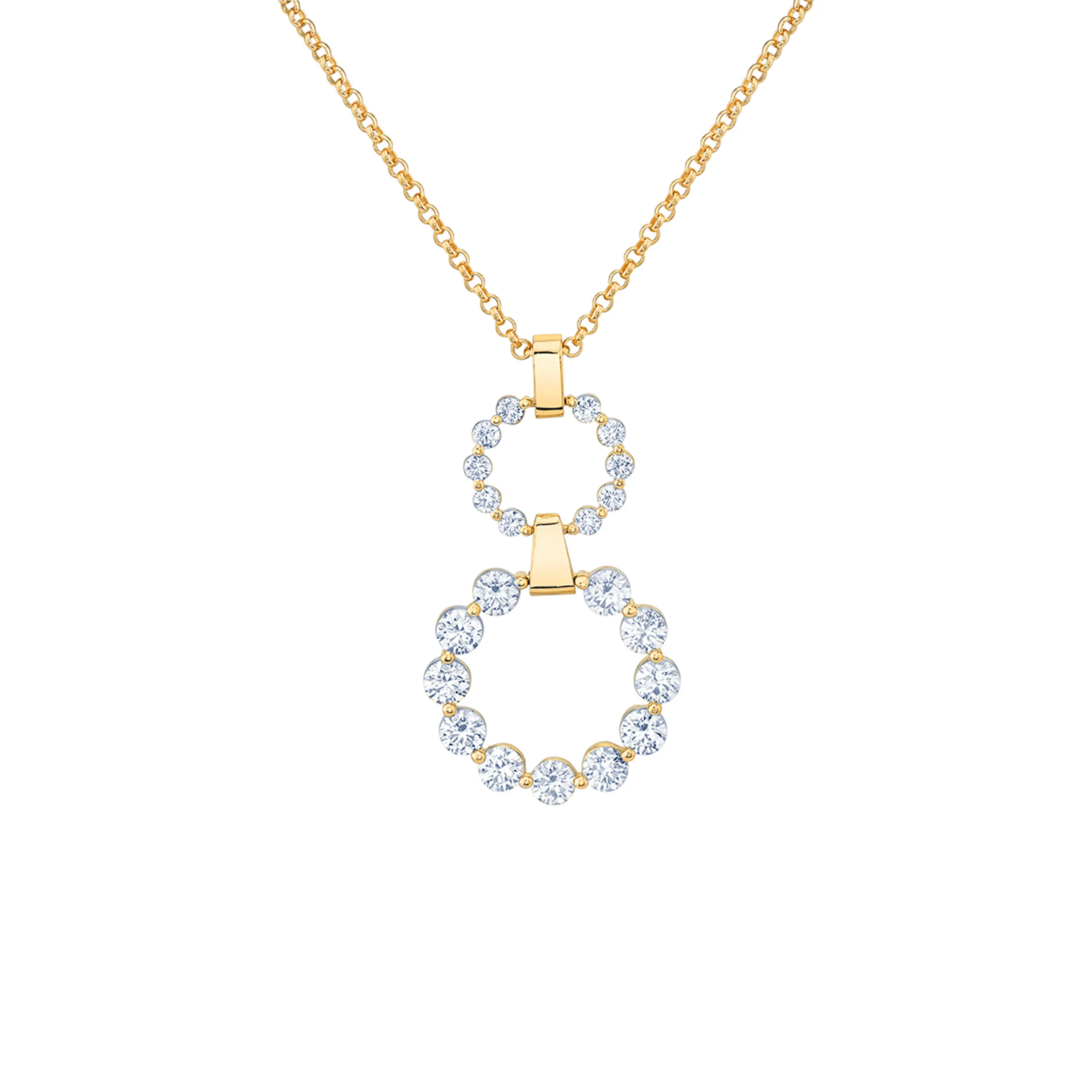 women's designer crystal necklaces -Two Ring Cloud Drop Pendant