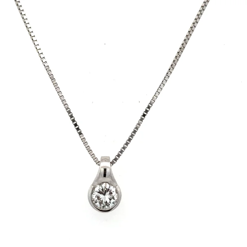 women's gold necklaces -Diamond Solitaire Necklace