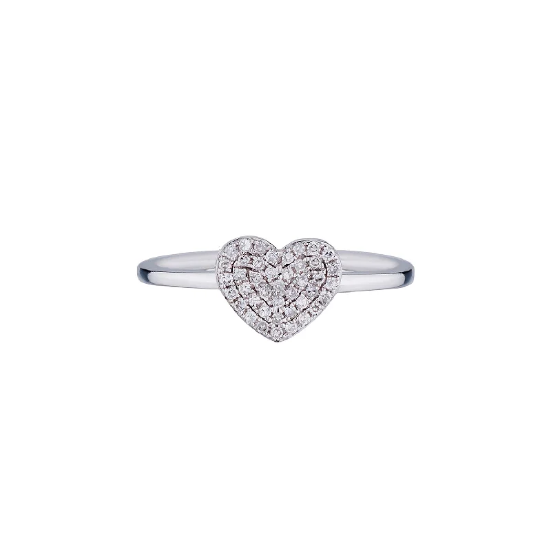 women's wedding rings for her -PAVÉ DIAMOND HEART RING