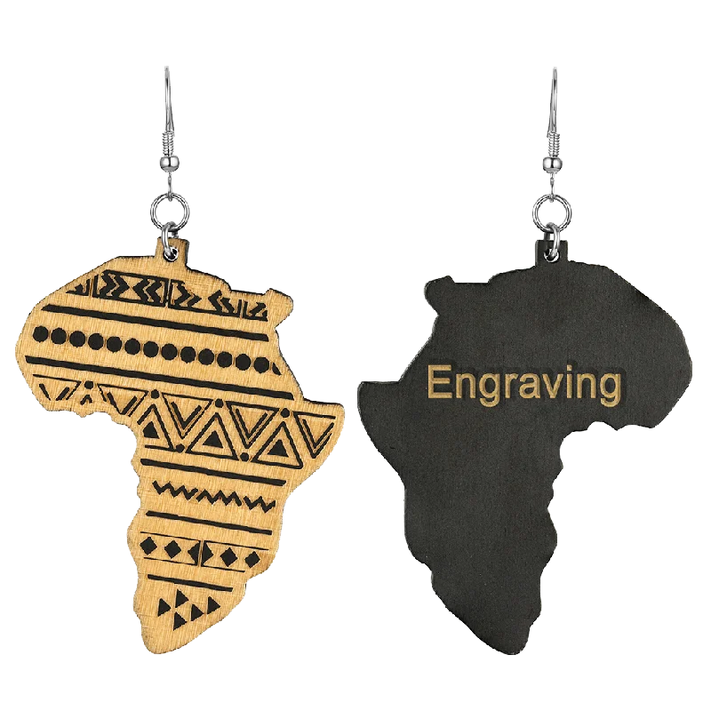 women's summer earrings -FaithHeart African Map Drop Dangle Earrings For Women Men