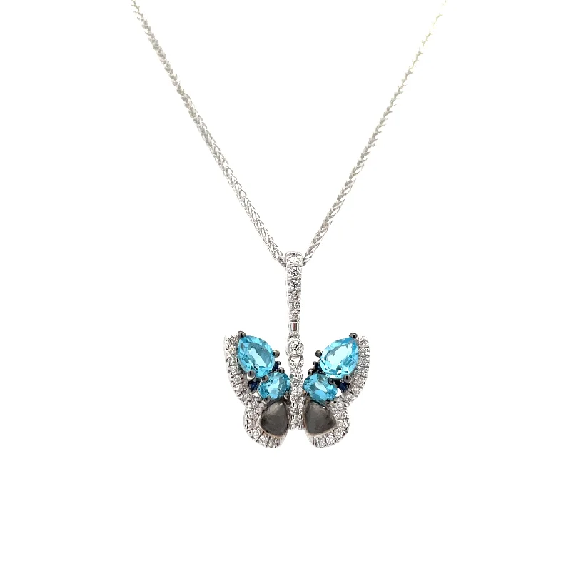 women's silver necklaces -14 Karat Butterfly Necklace