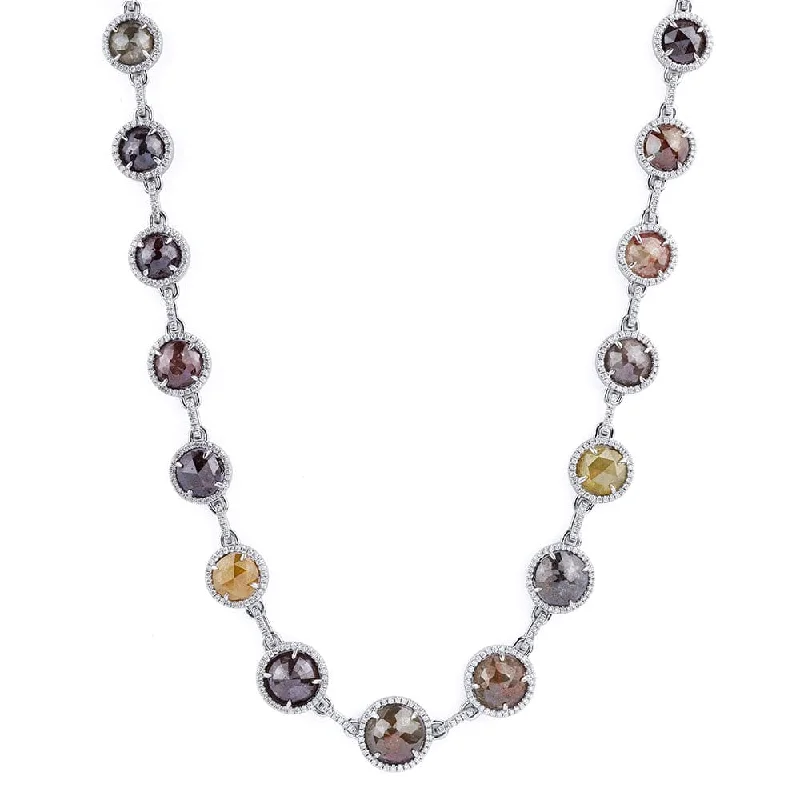 women's engraved necklaces -Assorted Rose Cut Diamond Necklace