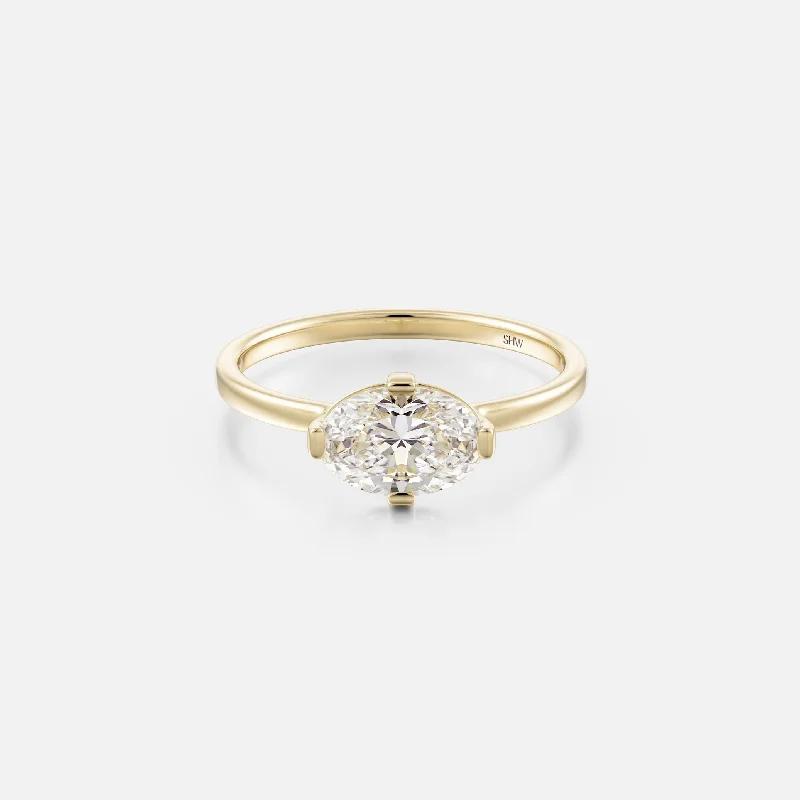 women's chunky necklaces -Ema Ring with 1.00ct Natural Diamond in Gold