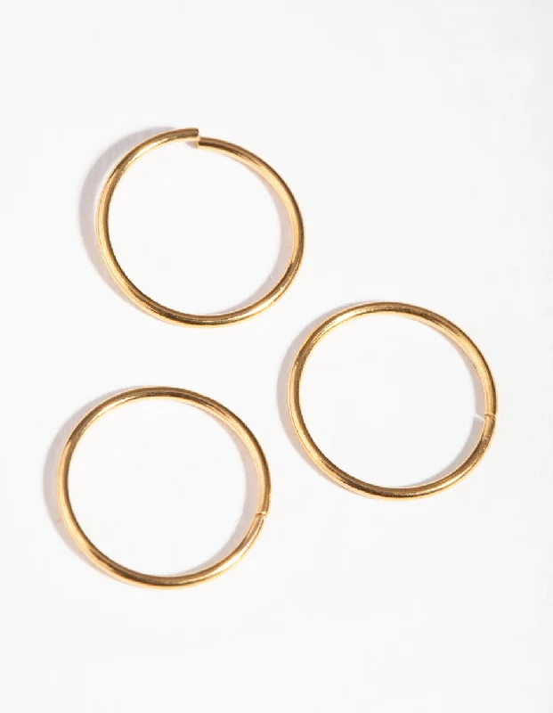 women's wedding band rings -Gold Plain Nose Ring Pack