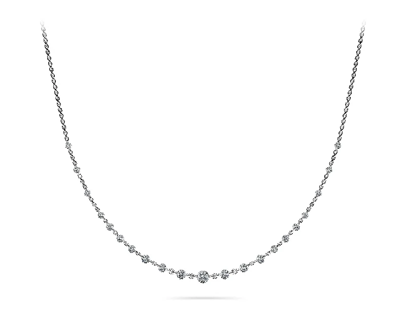 women's luxury gold necklaces -14K Two-Prong Cable Link Diamond Necklace