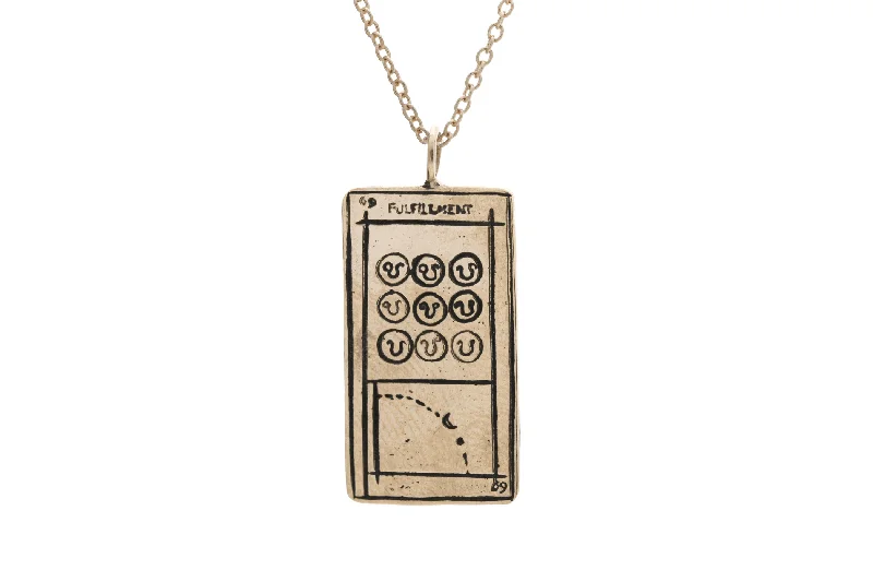 women's silver chain necklaces -Fulfillment Tarot Card Necklace