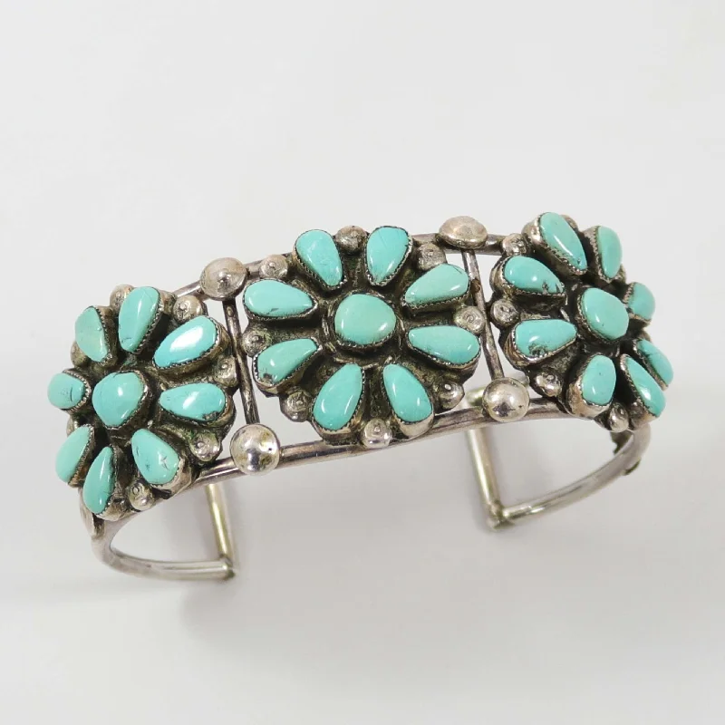 women's stackable bracelets -1970s Turquoise Cuff