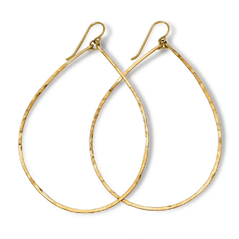 women's polished earrings -XL Teardrop Hoop Earrings