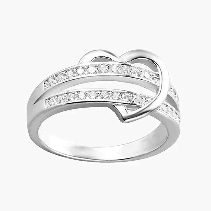 women's wedding band rings -Simple Heart Shaped Ring in 925 Sterling Silver