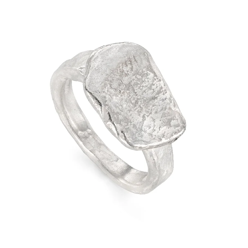 women's flower-shaped engagement rings -Penwith Signet Ring Silver