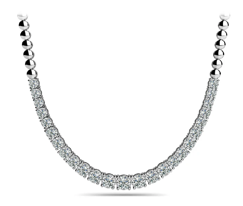 women's designer necklaces -14K Traditional Graduated Basket Diamond Necklace