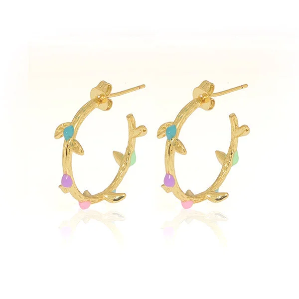 women's long dangling earrings -Funfetti Hoops