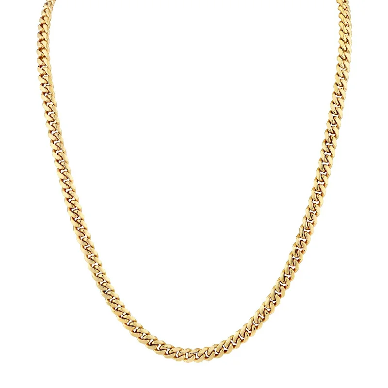 women's gold-plated necklaces -Men's Cuban Chain Necklace