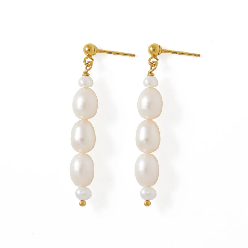 women's art deco earrings -Pearl Drops