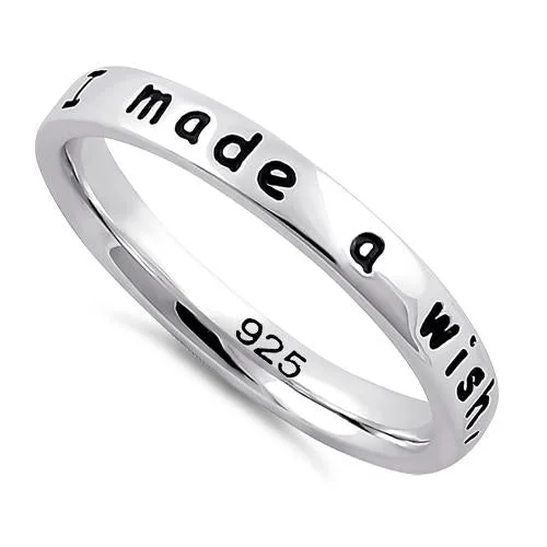 women's signet rings -Sterling Silver "I made a wish, you came true" Ring