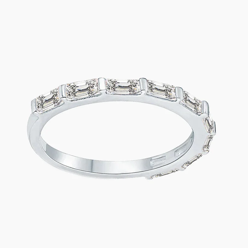 women's gemstone wedding rings -Ladies Eternity Rings in Sterling Silver