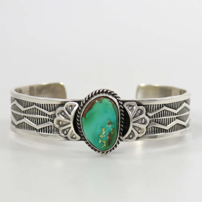 women's silver bangles -Royston Turquoise Cuff