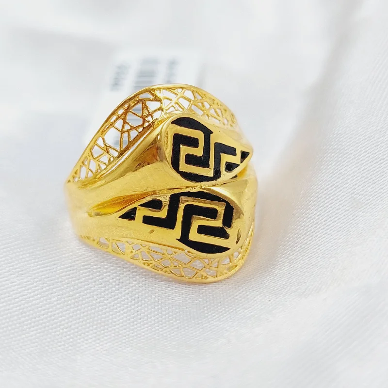 women's twisted gold rings -Fancy Enamel Ring