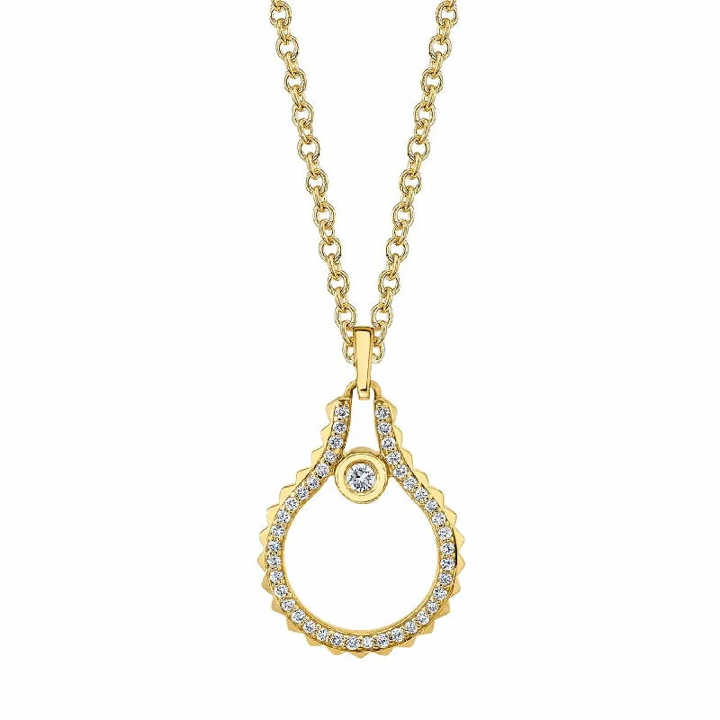 women's matching necklace sets -Pavé Mini Signature MM Tetra Pendant