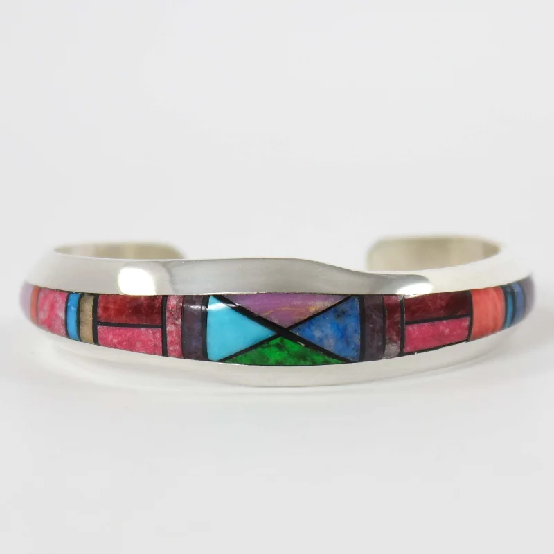 women's modern bangles -Multi-Stone Cuff