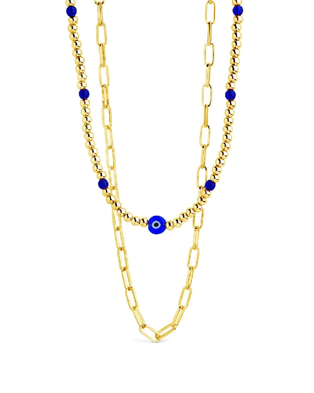 women's infinity necklaces -Sibyl Evil Eye Layered Necklace