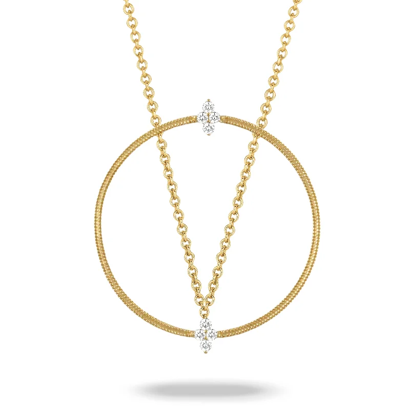 women's designer crystal necklaces -18K Yellow Gold Diamond Necklace