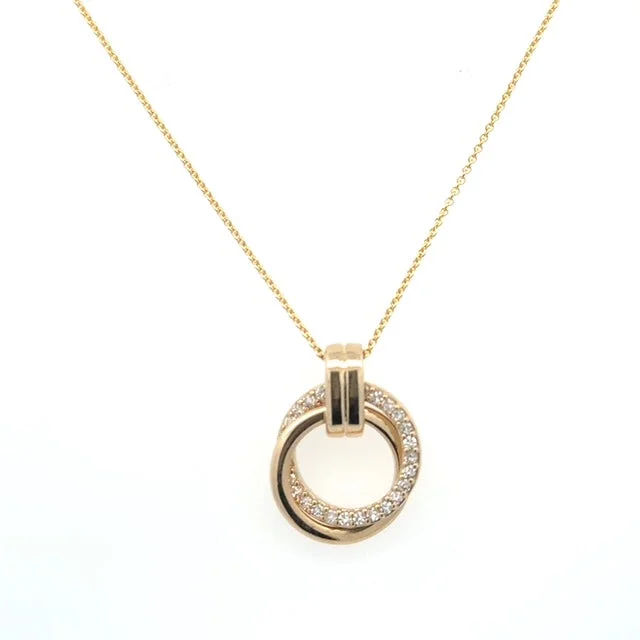 women's luxury diamond necklaces -Double Circle Diamond Necklace