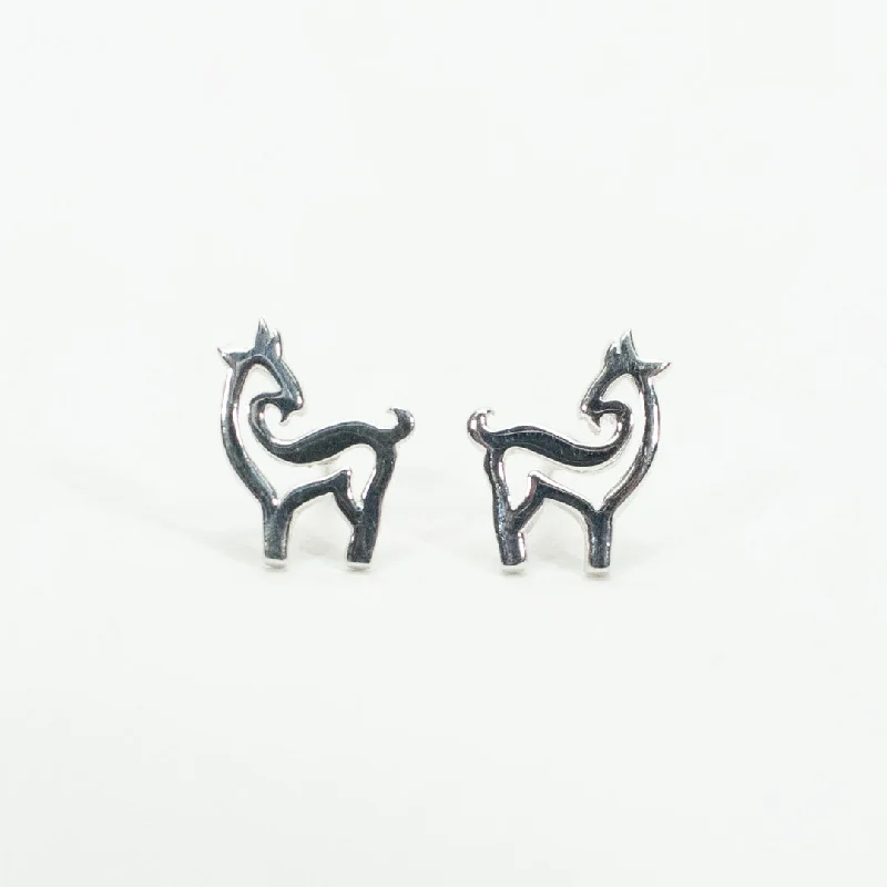 women's elegant earrings -Silver Year of the Ram Studs