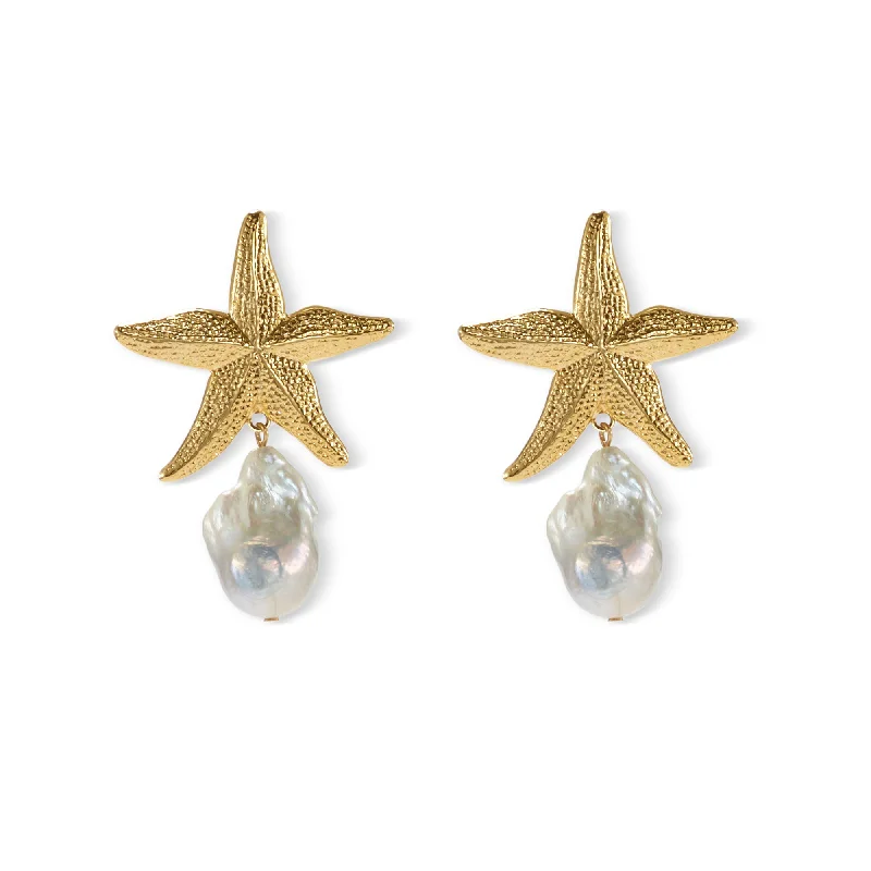 women's oversized earrings -Serena Freshwater Pearl Drop Earrings