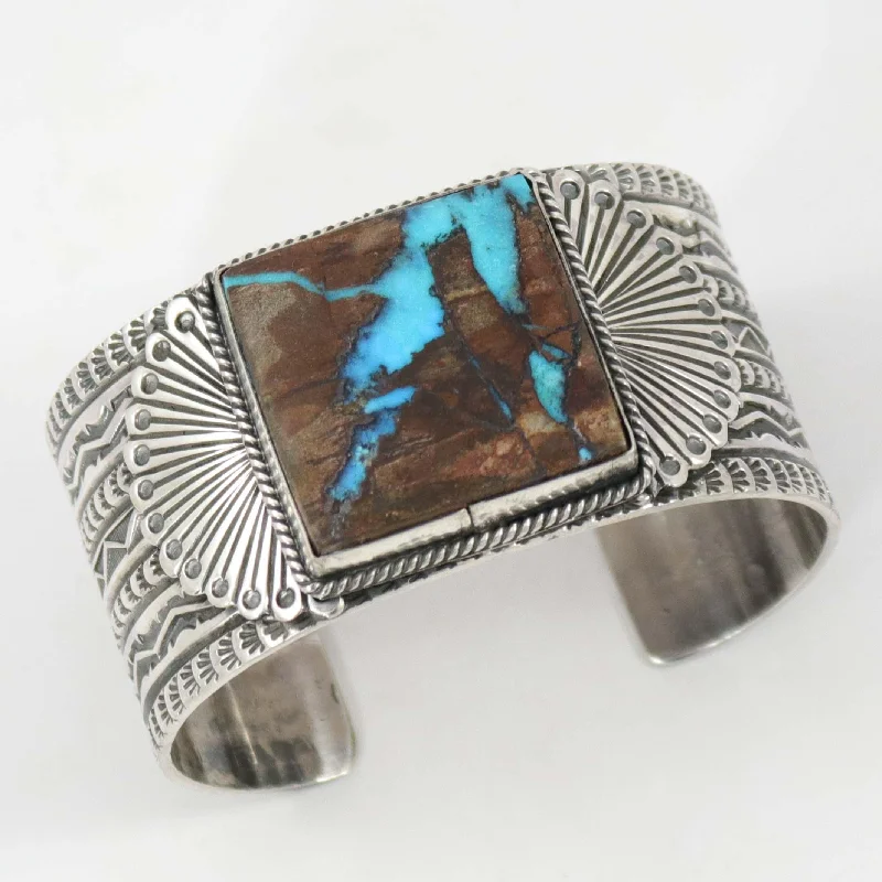 women's vibrant bangles -Candelaria Turquoise Cuff