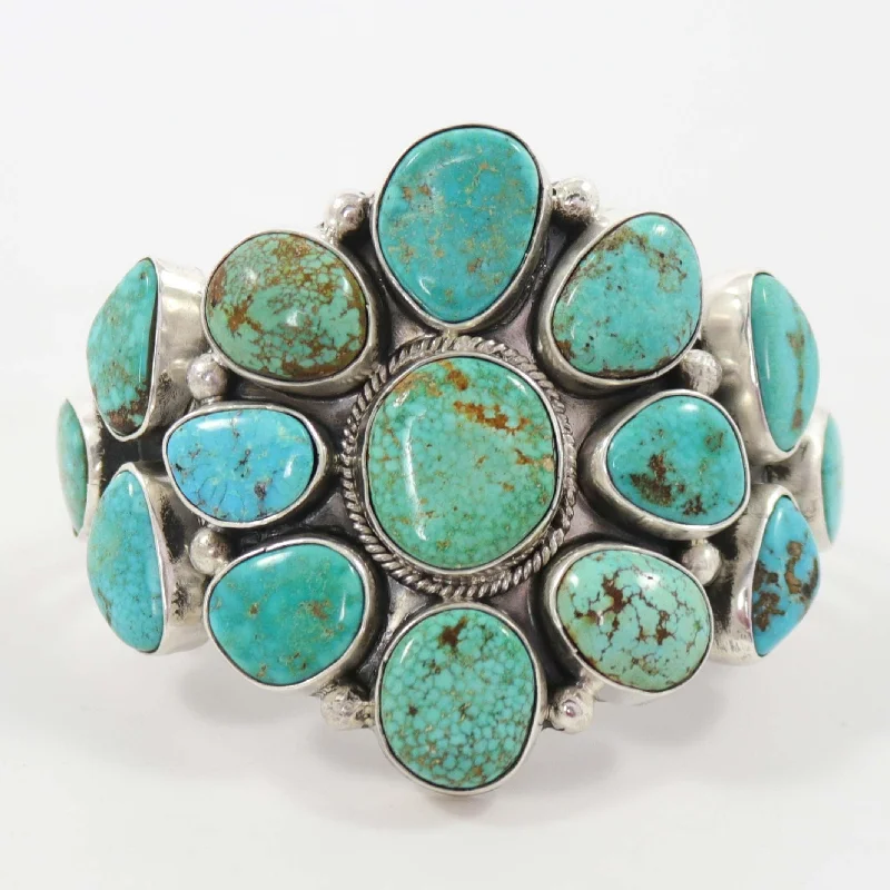 women's trendy gold bracelets -Turquoise Mountain Cuff