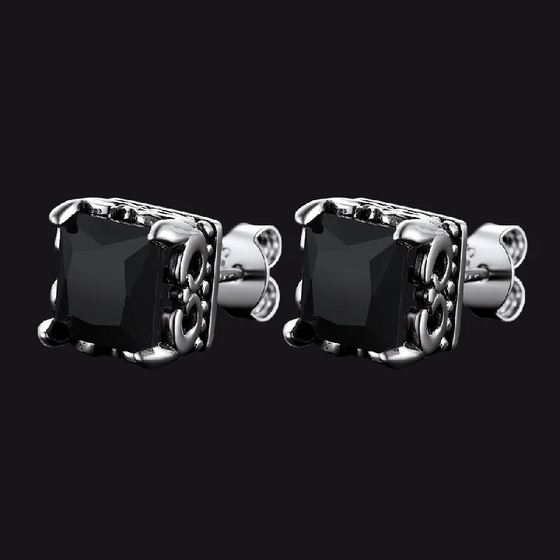 women's stud earrings -Celtic Cubic Zirconia Diamond Stud Earrings for Men Women