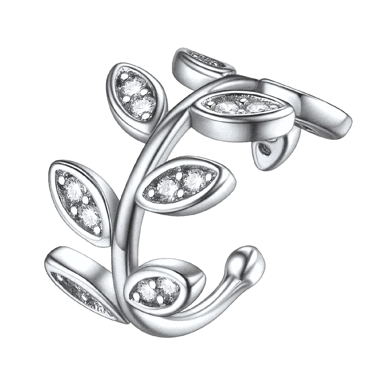 women's vintage earrings -925 Sterling Silver Clip on Cartilage Zircon Ear Cuff Earrings 1PC