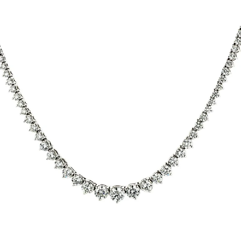 women's pendant chain necklaces -Riviera Lab Grown Diamond Tennis Necklace