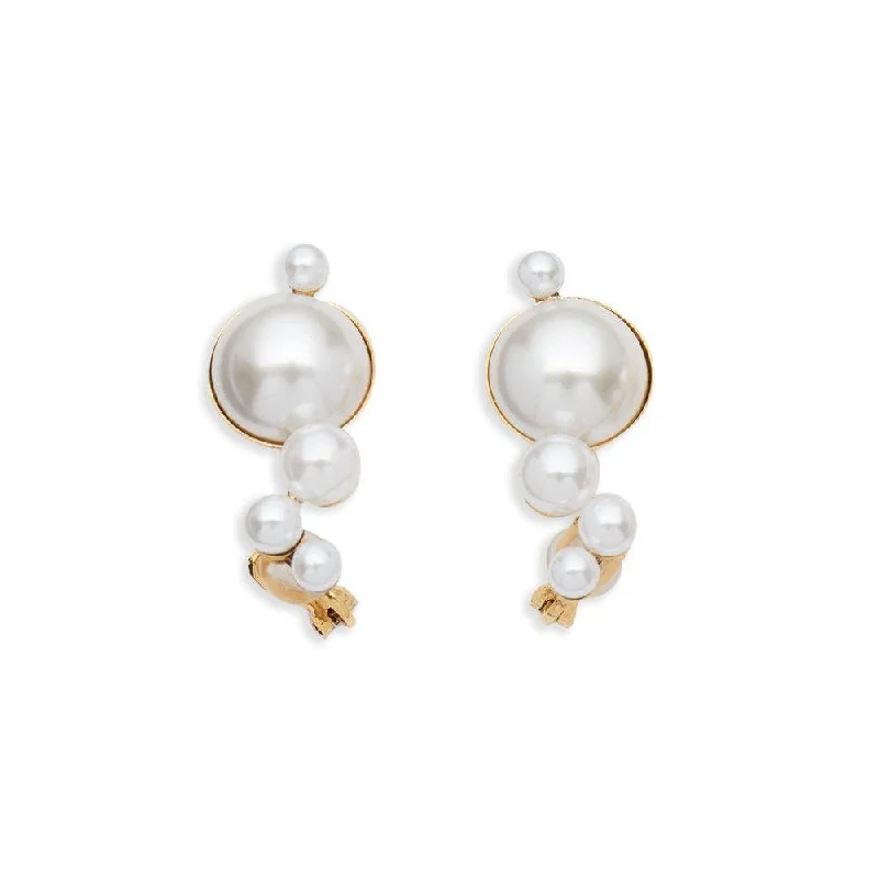 women's glamorous earrings -Mercury Pearl Ear Climbers