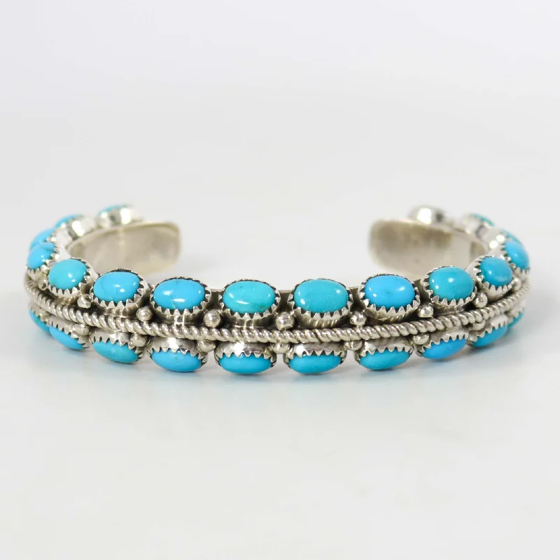 women's vintage charm bracelets -Sleeping Beauty Turquoise Cuff