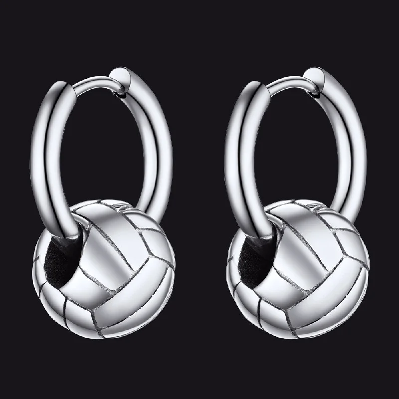 women's wedding earrings -Flash Sale Volleyball Dangle Hoop Earrings for Men Women